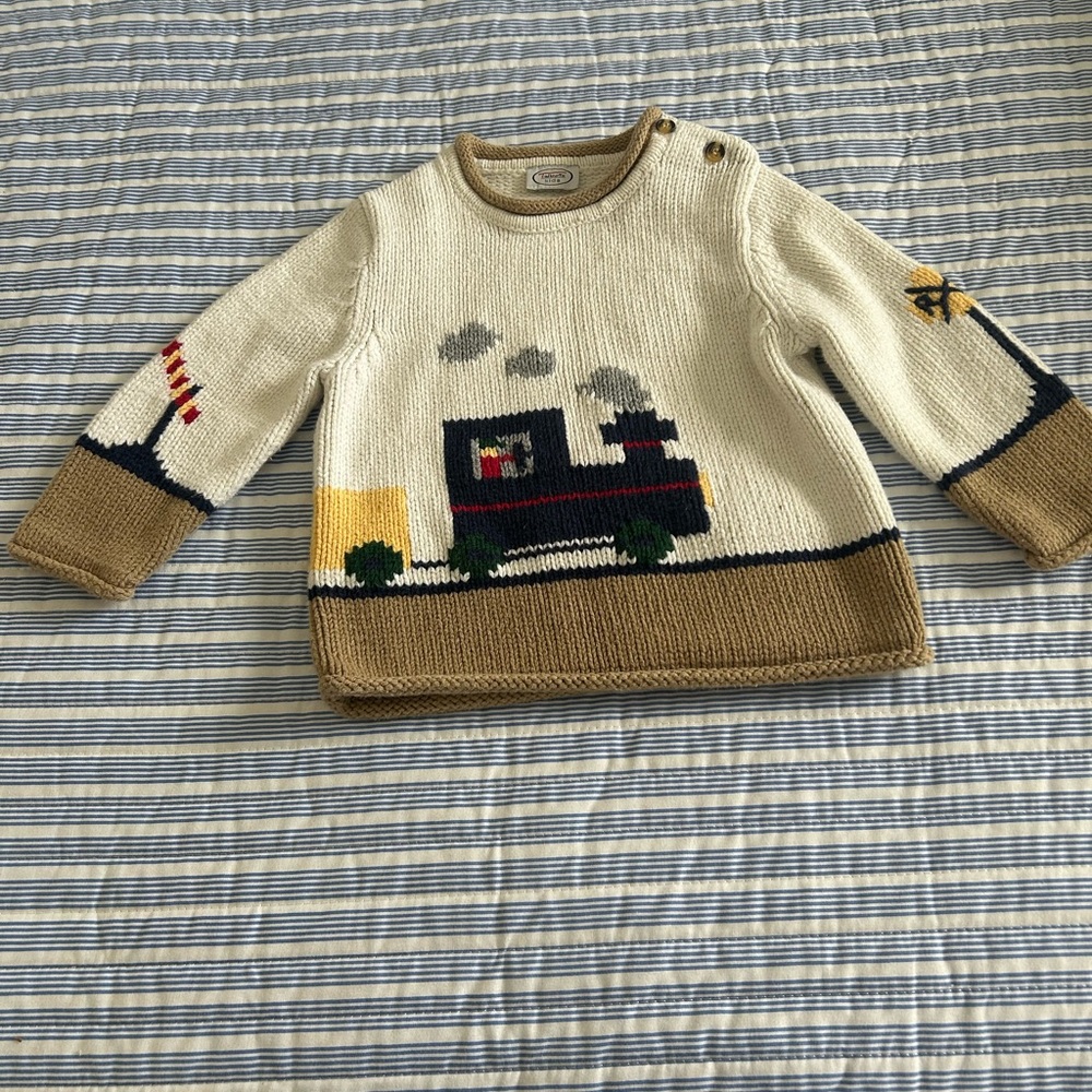 Talbots Kids Cream and Tan Sweater